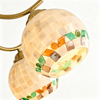 French Vintage Walnut Wood Floral Chandelier – Elegant Multi-Head Ceiling Light for Living Room, Dining Room & Hallway