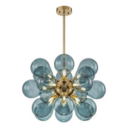 Modern Blue Bubble Glass Chandelier