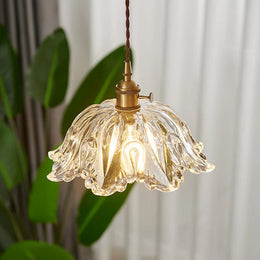 Nordic Single-Head Glass Flower Pendant Lamp