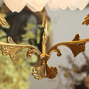 French Vintage Brass Crystal Pendant Lamp