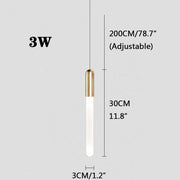 Modern Long Tube Cylindrical Suspension Pendant Light
