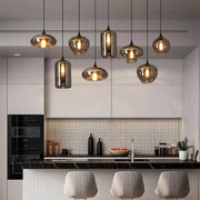 Modern Industrial Glass Combination Restaurant Chandelier
