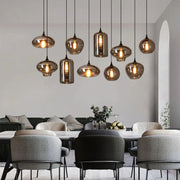 Modern Industrial Glass Combination Restaurant Chandelier
