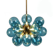 Modern Blue Bubble Glass Chandelier