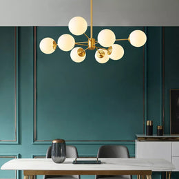 Nordic Ball Cream Glass Chandelier